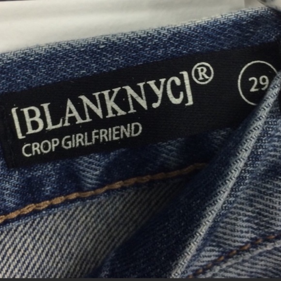 Blank NYC Girlfriend Cropped Jean Two Tone Frayed 29 - Picture 5 of 6
